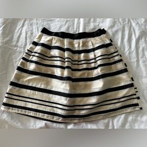 Forever 21 Black and Cream Striped A-Line Skirt
